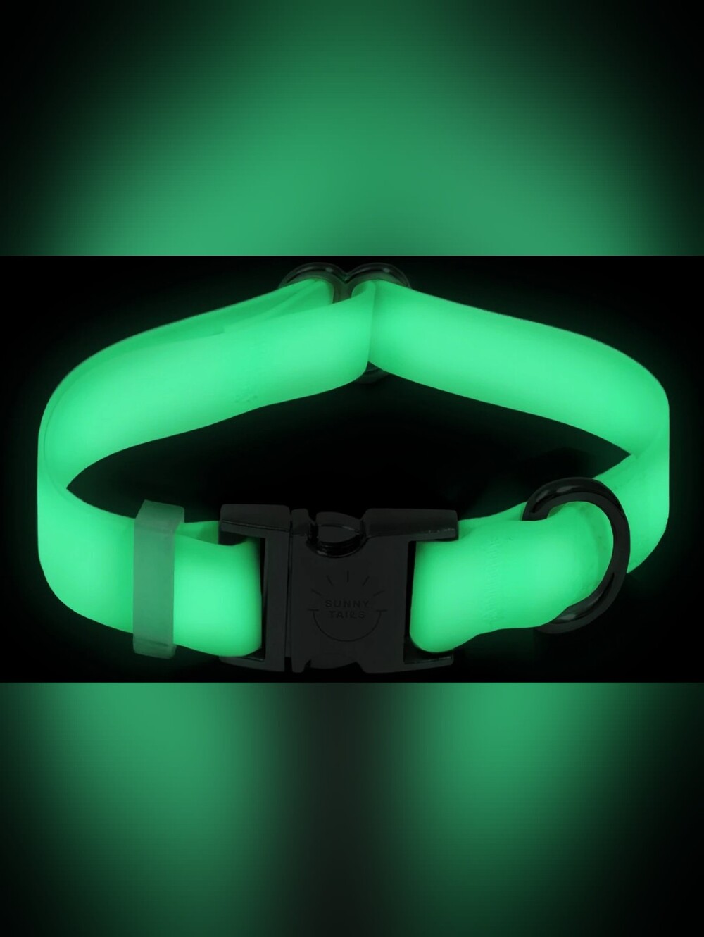 Sunny Tails Cloud Waterproof Dog Collar Lunar Glow In The Dark Medium